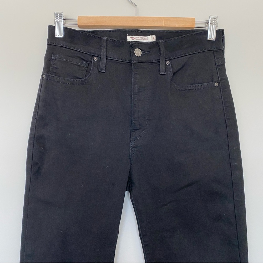 Levi's Women's Straight Leg Jeans - Black - Picture 6 of 16